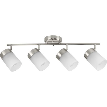 PROGRESS LIGHTING Ridgecrest Collection Brushed Nickel Four-Head Multi-Directional Track P900012-009